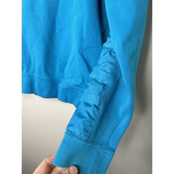 Nike Swoosh Ninja Neck Hoodie Blue Long Sleeve Vintage Y2K Size Medium - Picture 4 of 12